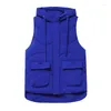 Gilets pour femmes automne à capuche gilet manteau 2024 court vers le bas coton rembourré veste sans manches femme hiver gilet chaud vêtements de neige