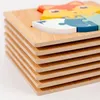 Peintures d'animaux 3D pour bébés, puzzle en bois, jeu intelligent, jouets éducatifs d'apprentissage Montessori pour enfants