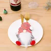 Party Decoration 8/4/1st Julkotlärhållare Knife Fork Pocket Picks Santa Claus Xmas Table Prover Cover Home Year Cookware Gift