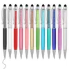 12pcslot Crystal Ballpoint Pen Creative Stylus Touch 12 Färger som skriver Ballpen Stationery Office School Supplies 240124