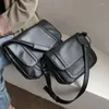 Heuptassen Foufurieux Grote Capaciteit Vrouwen Schoudertas Harajuku Student Zacht Lederen Handtassen Zwarte Boekentassen Crossbody Voor Tieners