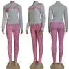 Jas en bodems tweedelige broek outfit dames mode rits sweatshirt en broek sets