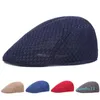 Bérets Été Casual Béret Chapeau Unisexe Maille Casquettes Plates Journal Garçon Style Ajustable Mode Respirant Chapeau D'été Pour Femmes Hommes Casquettes