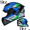 Casques de moto Orz Fl Face Casque Casco Moto Capacete Racing Casque Descente Dot Appd Drop Livraison Automobiles Motos Accès Ot3Om