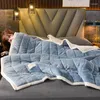 Blankets Imitation Lamb Cashmere Blanket Warm Winter Thick Double-sided Three-layer Quilted Bed Sheets Sofa Cover Office Leisure