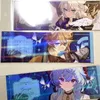 Chaveiros Jogo Genshin Impact Bela Pintura HD Laser Papel Dupla Face Gilded Bookmark Cartão Postal para Fãs Presentes Coleções Página de Livro