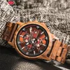 Montres en bois pour hommes Mode décontractée Élégant Chronographe en bois Montres à quartz Sport Montre militaire en plein air Cadeau pour homme LY191245z