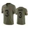 Arizona''Cardinals''Men #1 Kyler Murra 3 Budda Bake 9 Jesaja Simmons 40 Pat Tillman 99 J.J.Watt Dames Jeugd Olive Custom Salute To Service Limited Jersey