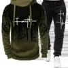 Moda Faith Impreso Otoño Mens Casual Chándal Hombres Sudaderas y pantalones de chándal Conjuntos de dos piezas Ropa deportiva Ropa de talla grande 240202