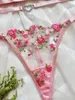 Conjuntos de sutiãs Ellolace Fada Lingerie Floral Linda Roupa Interior Transparente Coração Sensual Thongs Tulle Fantasia Francês Outfit