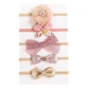 헤어 액세서리 2024 5pcs/set baby girls headbands 부드러운 꽃 활 나비 헤어 밴드가 태어난 유아용 유아를위한 활