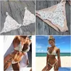 Bikini Set da donna con paillettes e strass, bikini in cristallo, costume da bagno a triangolo, femminile, a vita bassa, fasciato, costume da bagno, consegna in 1 goccia Otej7