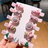 Haaraccessoires 10 stks/set Kleine Leuke Cartoons Dieren Bloemen Fruit Effen Lint Strik Clips Voor Baby Meisjes Mode