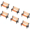 Dekorativa blommor 10 Model Train Ho Scale 1:87 Bench Chair Settee Street Park Layout Plastic Crafts Home Decor Barn Toys Trädgårdsverktyg