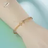 Partihandel högkvalitativ charm smycken ren 18k guld armband naturlig diamant bokstav h fina smycken armband