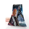 Handduk Anpassad Johnny Hallyday Mönster Microfiber Bath Baech Thandels Sport Torkning Travel 35x75cm 9.29