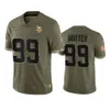 Minnesota''Vikings''Men # 4 Dalvin Cook 19 Adam Thielen 18 Justin Jefferson 22 Harrison Smith Mulheres Juventude Olive Custom Salute To Service Limited Jersey