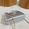 23K Designer Fashion Women Shoulder Bag 20cm Patent Leather Diamond Check Gold Hardware Metal Buckle Luxury Handbag Matelasse Chain Crossbody Bag Makeup Bags Purse