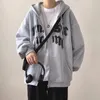 Herfst Houdi Oveses Casual Sweatshirts Oversize Brief Print Streetwear Harajuku Zip Up Hudi Hop Mannen Sweatshirt Hoodies voor 240201