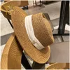 Chapeaux à large bord Summer St Hat Mode Casual Panama Beach Fedora Soleil respirant pour femmes Drop Livraison Dhw1J