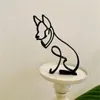 Decoratieve beeldjes Hond Kunst Sculptuur Eenvoudig Metaal Abstract Voor Thuis Feest Kantoor Desktop Decoratie Schattig Huisdier Katten Geschenken