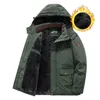 Herren-Trenchmäntel, Fleece, warmer Wintermantel, Bomberjacke, Kleidung, winddicht, Windjacke, dicker Parka, Militär-Reißverschluss, Kapuze, Outdoor