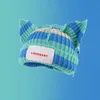 BeanieSkull Caps Leuke Veelkleurige Gehaakte Oorhoed Voor Vrouwen Winter Gebreide Hiphop Party Beanie Dubbellaags Warme Kat Oren Wollen Cap286Z