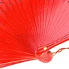 Decorative Figurines Muy Bien Spanish Wooden Hand Held Folding Fan Cheongsam Catwalk Dance Performance Accessories Wedding Celebration Red