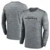 Camiseta de manga comprida masculina Cincinnati''Bengals''Heather Grey Sideline Team Velocity Performance