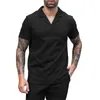 Men's T Shirts 2024 Summer V Neck Lapel Shirt Sports Casual Short Sleeved Men Dark Mens Bulk Vintage 1982 For