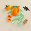 Strój maluchowy garnitur dla dziewczynki chłopiec z długim rękawem Halloween dynia druk luźne topy jesień swobodne spodnie buty do czapki 240123