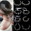 Hair Clips Crystal Headbands Wedding Accessories Handmade Vine Pearl Head Wear Ornament For Bride Girls Headdress