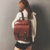 أكياس مدرسية 2024 حقيبة ظهر fshion فتاة كبيرة السعة الجلدية حقيبة بو الكتف خمر Ruchsack mujeres mochila bolsa