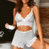 Damen-Nachtwäsche, Spitze, sexy Dessous, Top, Shorts, Pyjama-Set, 2-teiliges Camisole-Short-Set