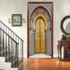 Muslim Arabic Door Stickers Allahu Islamic Wallpaper Bedroom Bathroom Sliding Door Wall Stickers Living Room Door Decor Decals 240118