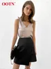 Skirts OOTN Office Black High Waist Women 2024 Summer Asymmetrical Mini Spring Solid Streetwear Fashion Satin Skirt Pink