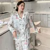 Vêtements de nuit pour femmes Pyjamas de surface en satin de soie glacée Printemps Automne Femmes à manches longues Cardigan de luxe Homewear Costume de haute qualité mince décontracté