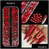 Nail Art Dekorationen 12Grids 3D Glas Kristall Strass Non Fix Flatback Runde Perle Schmuck Charme Edelsteine Diamant Maniküre Teile D Otoix