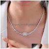 Chains S925 S925 White 5.5mm Circar Eight Arrow Center High Carbon Diamond Chain 40 5cm Drop Delivery Dhuox