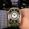 Pas cher nouveau 8880 Vegas Casino plateau tournant russe cadran blanc vert automatique montre pour homme boîtier en or rose bracelet en cuir vert montre pour hommes 289S