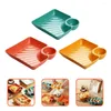 Geschirr-Sets, 3 Stück, Sushi-Teller, Pommes-Frites-Tablett, Servieren mit Saucenteiler, PP-Frühstück