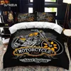 Conjuntos de cama Motocicleta Rider Bed Duvet Cover Set Queen Calico Twin Size Consolador Único King Soft Poliéster Quilt