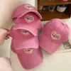 Bollmössor rosa kärlek katt baseball cap kvinnors krökta grim mjuk topp duck tunga hatt söt mode solskyddsmedel och solskade show