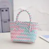 Shopping Bags Woven Mini Handbags Women's Luxury Tote Plastic Beach Small Bag Designer Female Casual Storage Basket Summer Purse