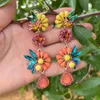 Dangle Earrings Temperament Sweet Colorful Flower For Woman Party Casual