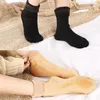 Mulheres meias 1Pair Inverno engrossar a meia quente para a cola de cor sólida