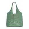 Sacos de compras reutilizáveis ​​I Am Vegan Bag Mulheres Canvas Ombro Tote Lavável Comida Saudável Comprador Pogal Bolsa