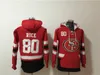 San Francisco''49ers''Men # 19 Deebo Samuel 85 George Kittle 23 Christian McCaffrey Felpa con cappuccio pullover con lacci personalizzata rossa/nera imperdibile senza età