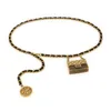 Paski do łańcucha mody dla kobiet luksusowy pasek złoty metalowy akcesorium koszuli koszulka pasa dżinsy sukienki pasa 240122