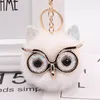 Owl Plush Keychain Imitation Rabbit Hair Ball Bag Pendant Pälsbil Pendant Tillverkare Lanyards Wholesale